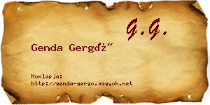 Genda Gergő névjegykártya